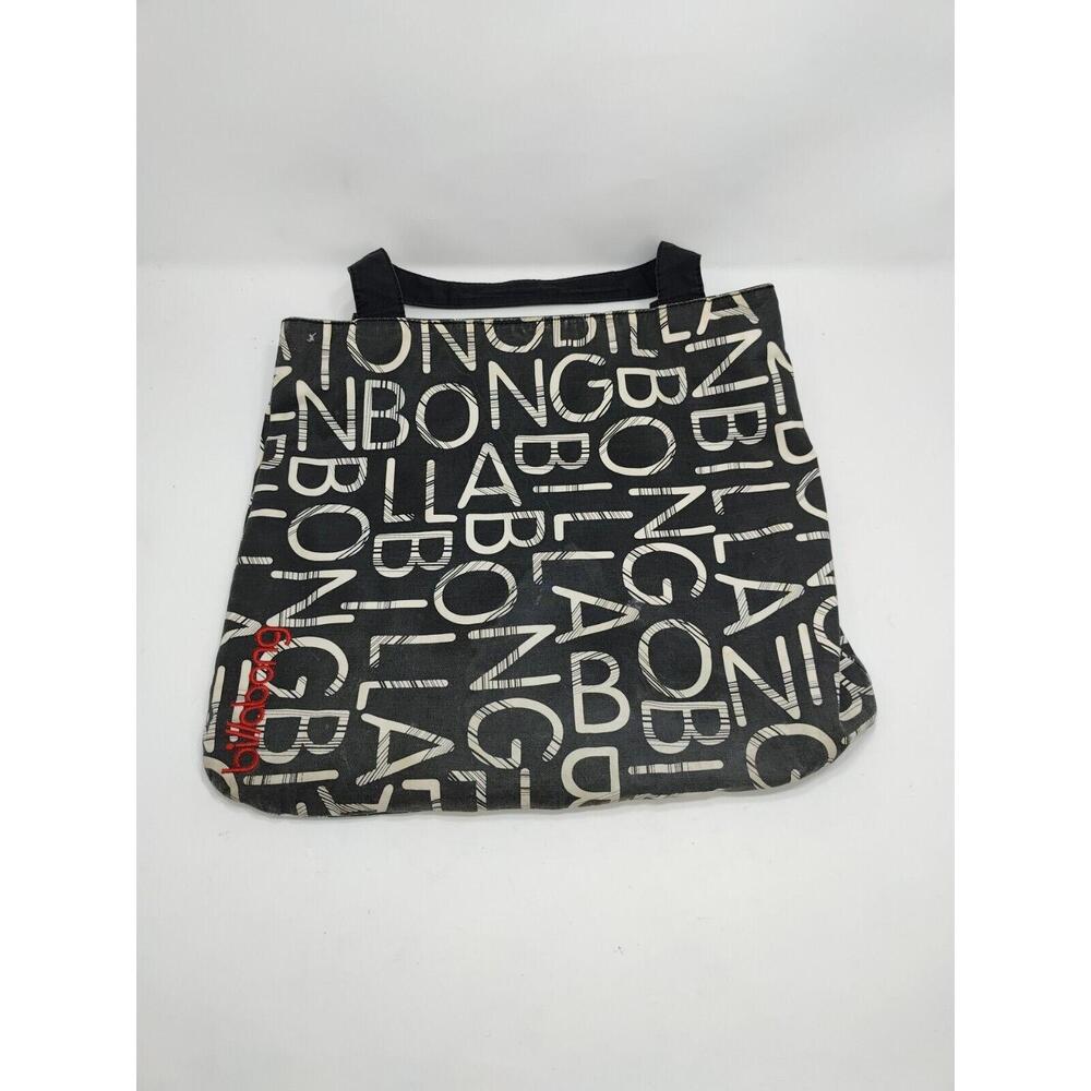 Vintage Billabong Logo Tote Bag Black white 15 x 12 Cotton clean!
